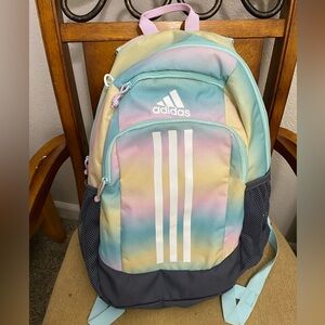 Adidas Creator gradient aqua/baby/yellow pink backpack EUC